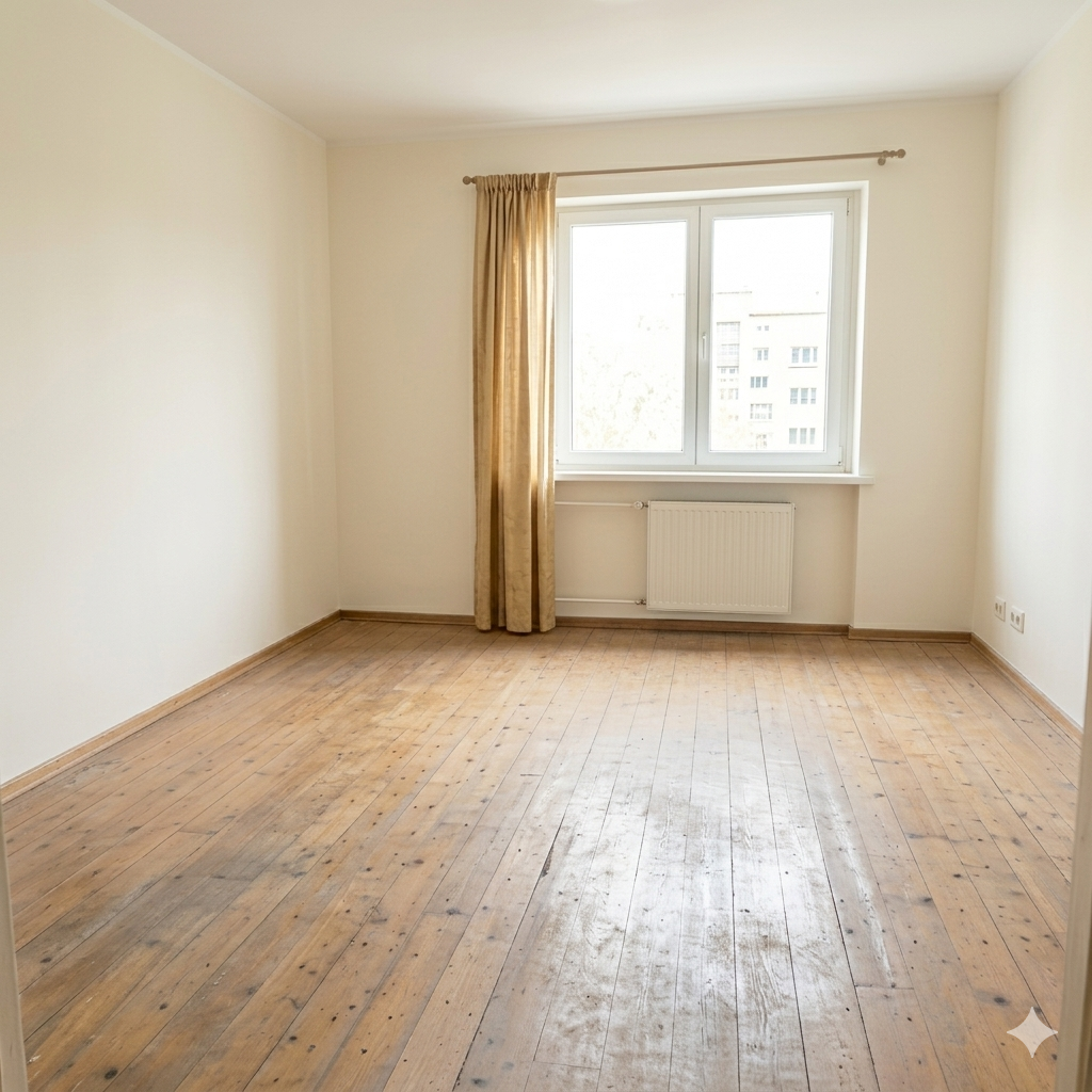 Wohnung nach der Entrümpelung, leer und besenrein